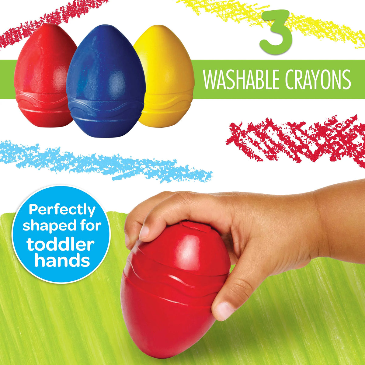 Washable Palm-grasp Egg Crayons - Ages 12mths+ – Playful Minds
