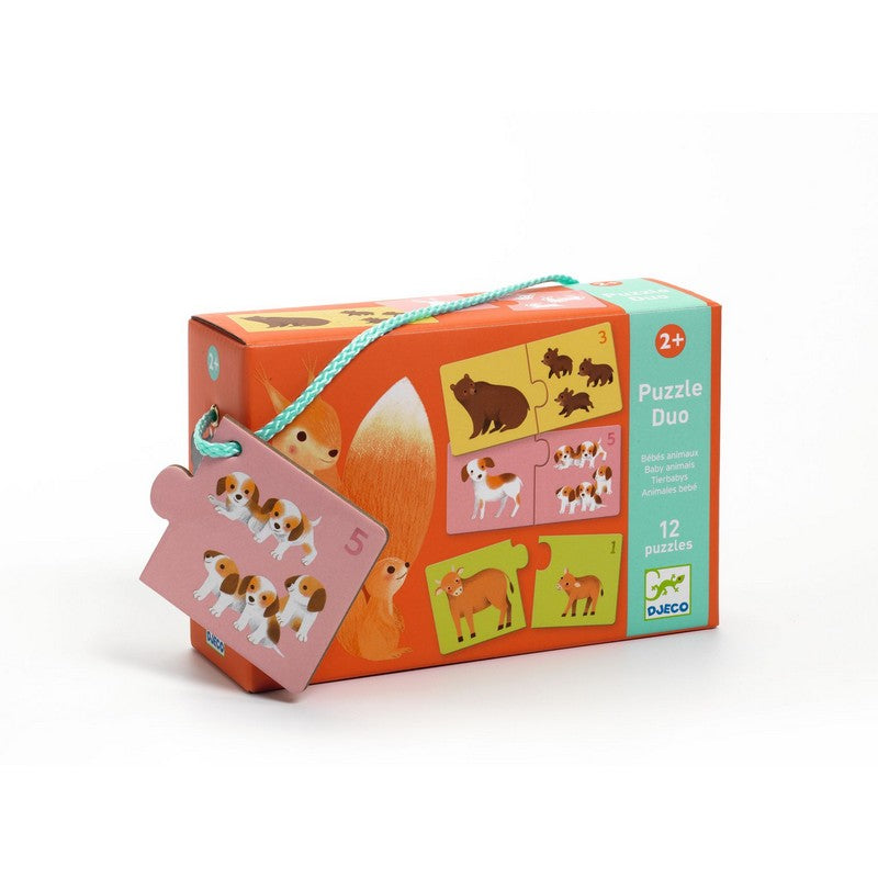 Djeco: Puzzle Duo Baby Animals 2pc x 12 Ages 2+ – Playful Minds