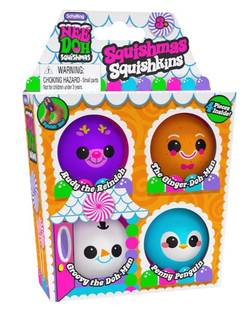 Squishmas Squishkins Nee Doh: 4 Pack - Ages 3+ – Playful Minds