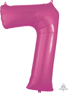 34" Balloon: Giant Number 7 - Multiple Colours Available