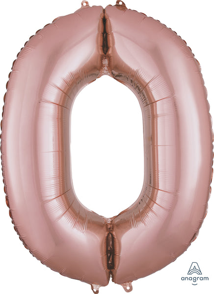 34" Balloon: Giant Number 0 - Multiple Colours Available