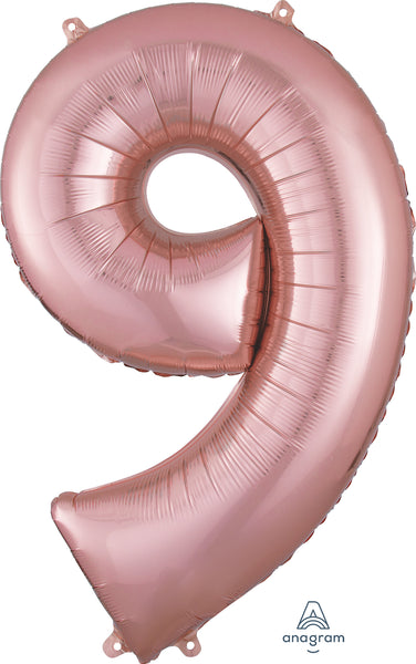 34" Balloon: Giant Number 9 - Multiple Colours Available