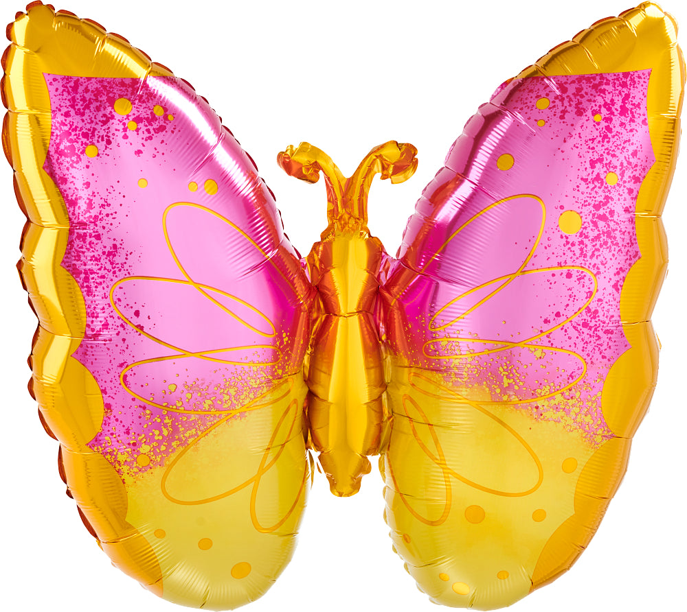 Butterfly Mint & Yellow Balloon Shape
