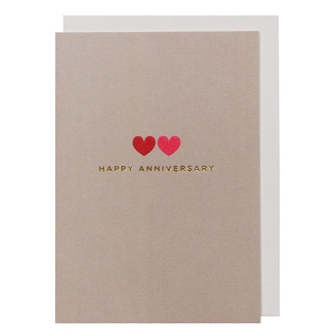 Embossed Hearts Happy Anniversary Card