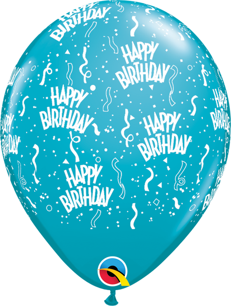 Birthday-a-Round Latex Balloon 11": Multiple Colours Available
