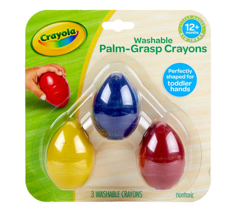 Crayons: Washable Palm-grasp Egg, 3 Count - Ages 12mths+