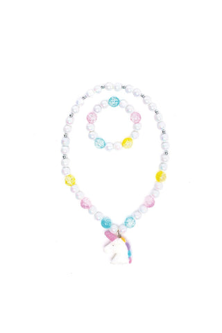 White Unicorn Necklace & Bracelet Set - Ages 3+