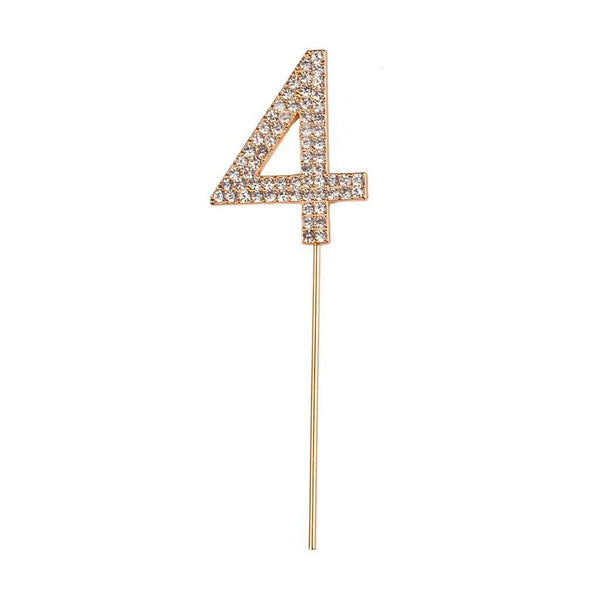 Rhinestone Number Cake Toppers