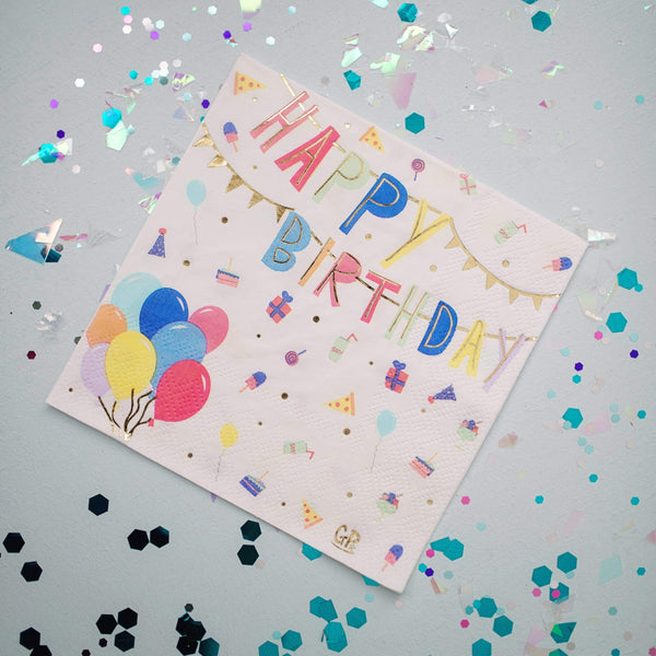 Happy Birthday Paper Napkins: 20 pieces