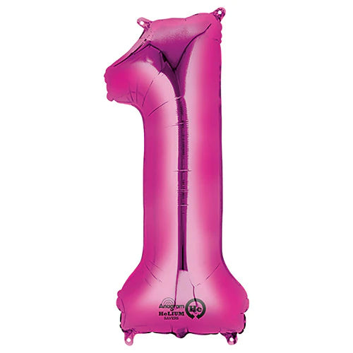 34" Balloon: Giant Number 1 - Multiple Colours Available