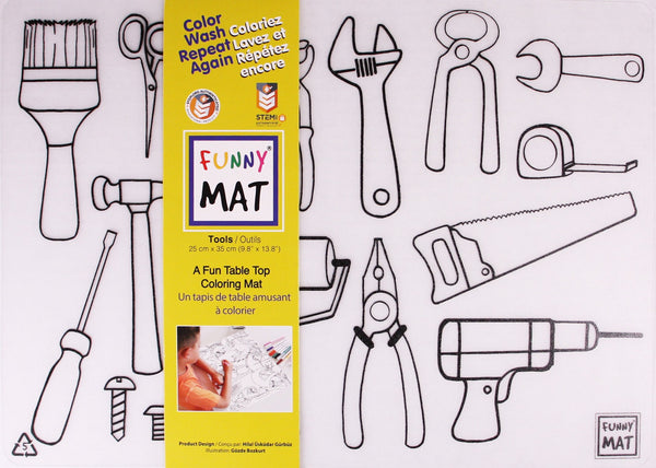 Funny Mat: Compact Set of 2 with 6 Giotto Markers: Wheels & Tools - Ages 3+