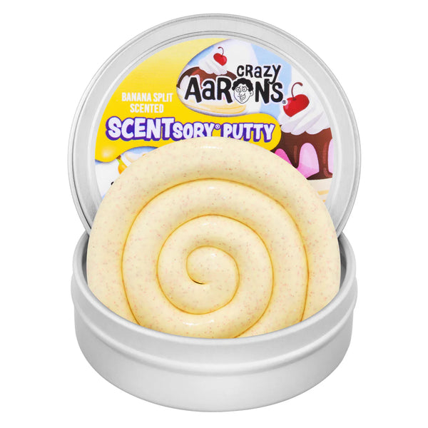 Crazy Aarons Thinking Putty: 2.75" Tin SCENTsory Banana Split - Ages 3+