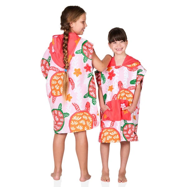 Dock & Bay: Quick Dry Poncho Kids - Turtley Tropical - Ages 3-10