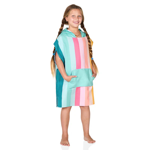 Dock & Bay: Quick Dry Poncho Kids - Coastal Candy - Ages 3-5