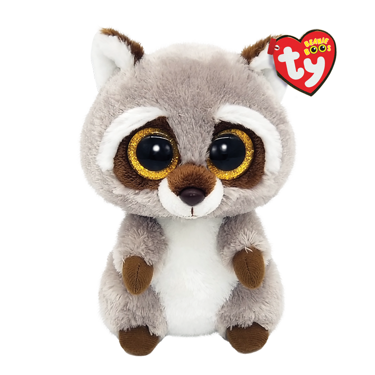 TY: Beanie Boos - Oakie - Raccoon Gray -  Ages 3+