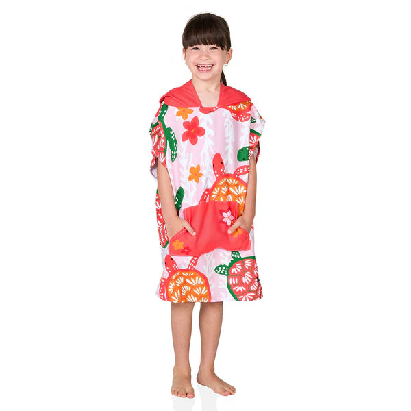 Dock & Bay: Quick Dry Poncho Kids - Turtley Tropical - Ages 3-10