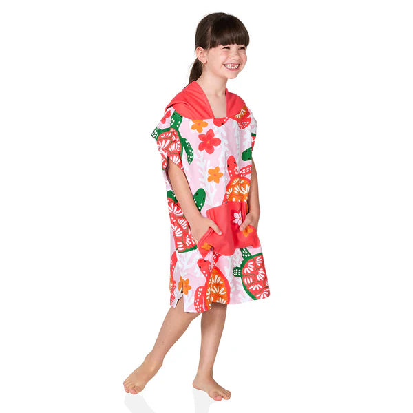 Dock & Bay: Quick Dry Poncho Kids - Turtley Tropical - Ages 3-10