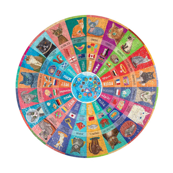 500 Piece Puzzle: Cats of the World (Round Puzzle) - Ages 9+