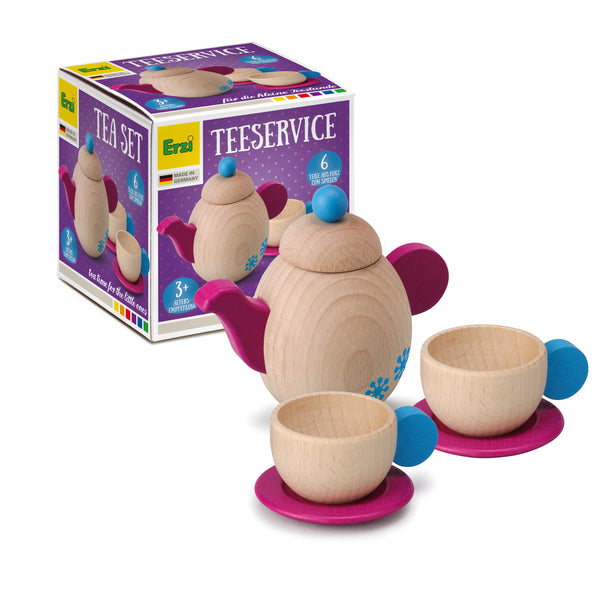 Erzi: Wood Tea Set Pink/Blue  - Ages 3+