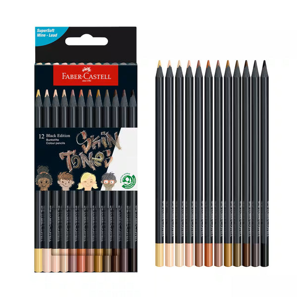 FC: Black Edition 12 Coloured Pencils - Skin Tone - Ages 13+