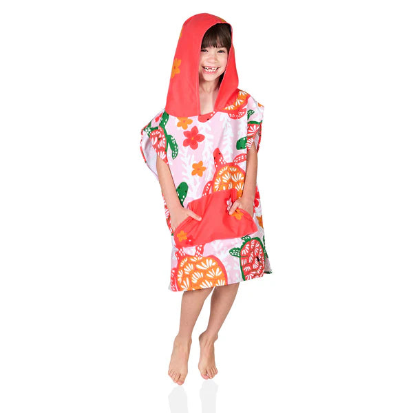 Dock & Bay: Quick Dry Poncho Kids - Turtley Tropical - Ages 3-10