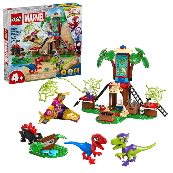 Lego: Marvel Spidey and Gobby's Raptor Battle at Tree House HQ - Ages 4+