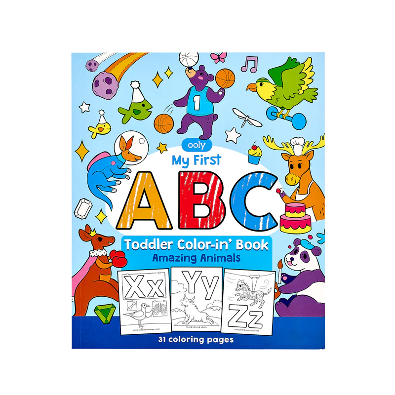 AB: Color-in' Book: My First ABC Toddler Amazing Animals - Ages 3+