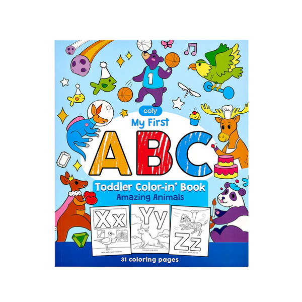 AB: Color-in' Book: My First ABC Toddler Amazing Animals - Ages 3+