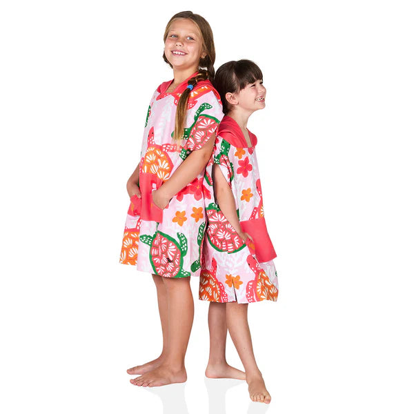 Dock & Bay: Quick Dry Poncho Kids - Turtley Tropical - Ages 3-10