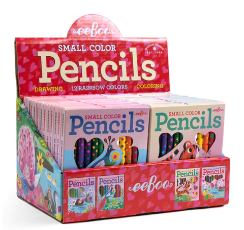 12 Small Coloured Pencils: Valentine's - Ages 3+
