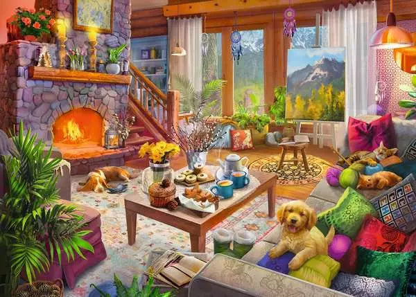 1000 Piece Puzzle: Cozy Cabin - Ages 14+