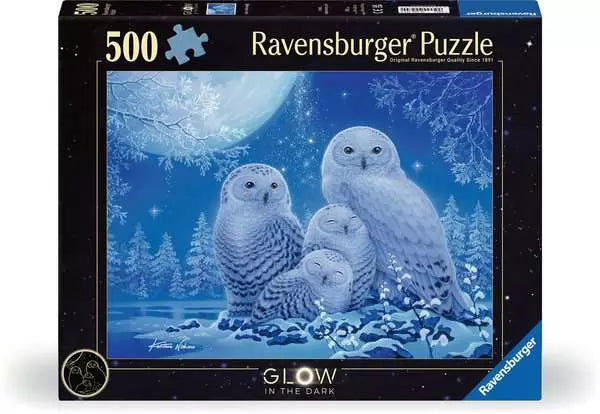 1000 Piece Puzzle: Owls in The Moonlight - Glow in the dark - Ages 14+