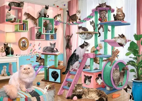 1000 Piece Puzzle: Cat Tree Heaven - Ages 14+