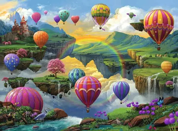 500 Piece Puzzle: Air Balloon Valley - Ages 12+