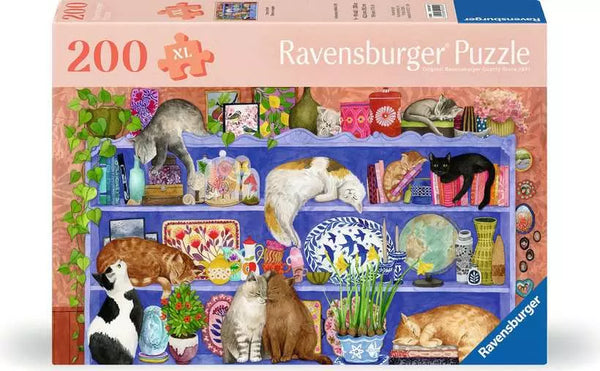 200 Piece Puzzle: Cats on the Shelf - Ages 8+