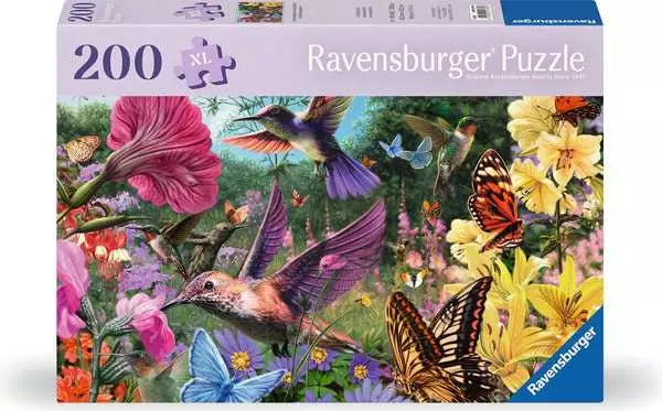 200 Piece Puzzle: Hummingbirds & Butterflies - Ages 8+