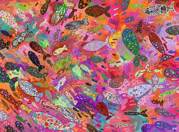 500 Piece Puzzle: Fish in Fuchsia - Ages 12+