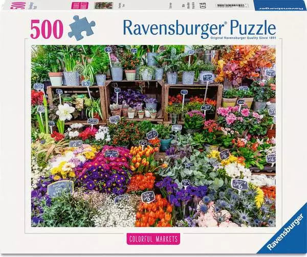 500 Piece Puzzle: Flower Market - Ages 12+
