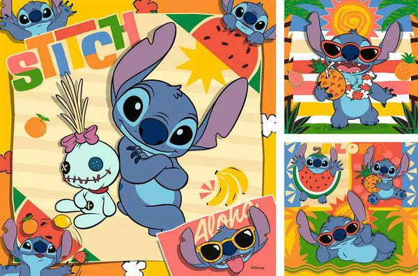 49 Piece Puzzle - Disney Stitch - Aloha -  3 x 49 pc  - Age 5+