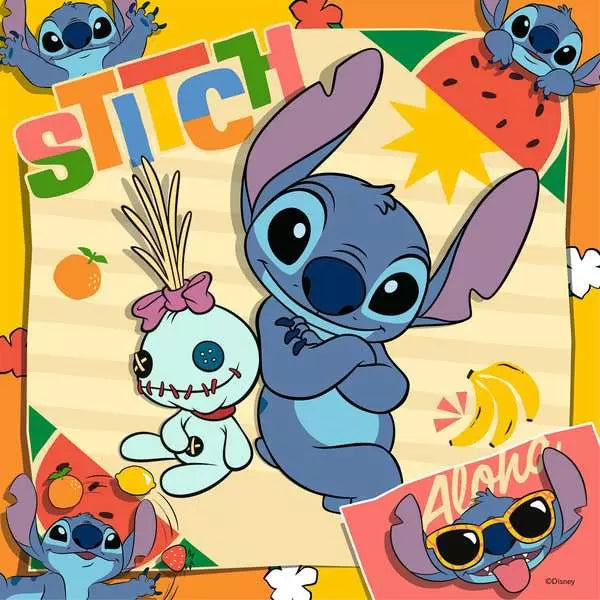 49 Piece Puzzle - Disney Stitch - Aloha -  3 x 49 pc  - Age 5+
