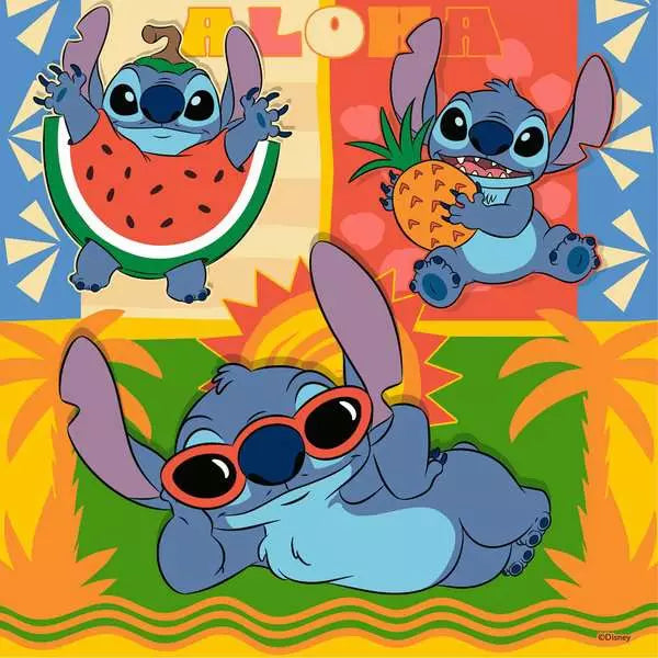 49 Piece Puzzle - Disney Stitch - Aloha -  3 x 49 pc  - Age 5+