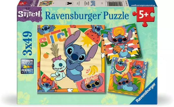 49 Piece Puzzle - Disney Stitch - Aloha -  3 x 49 pc  - Age 5+