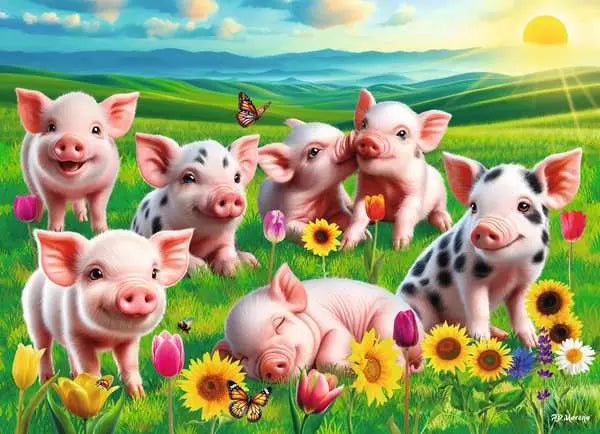 60 Piece Puzzle: Precious Piglets - Ages 4+