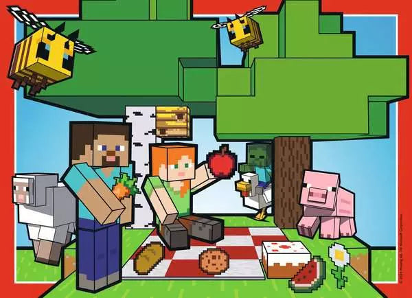 100 x 4 Piece Puzzle: Minecraft - Realms & Adventures- Ages 5+