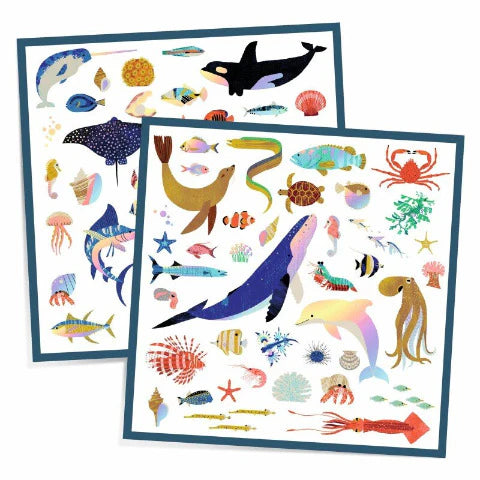 Djeco: Metallic Stickers / Ocean - Ages 4+