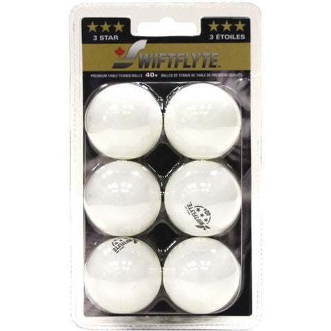 3-Star Table Tennis Balls: Set of 6 - Ages 8+