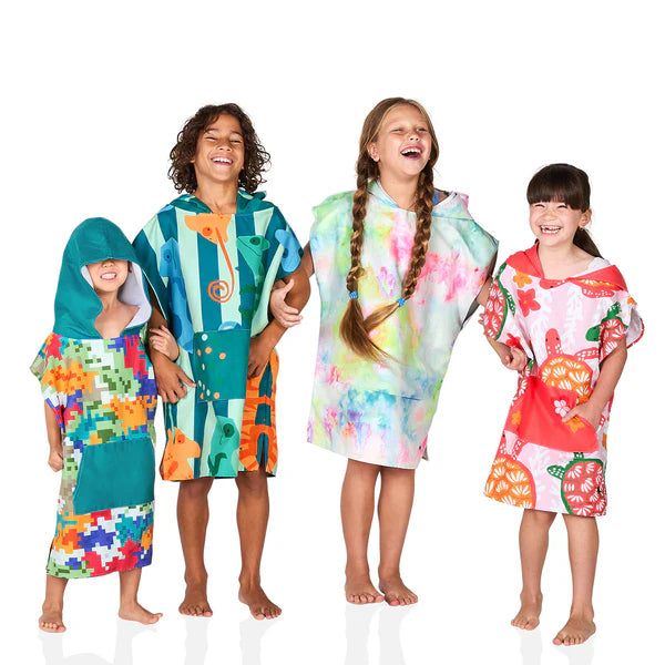 Dock & Bay: Quick Dry Poncho Kids - Turtley Tropical - Ages 3-10