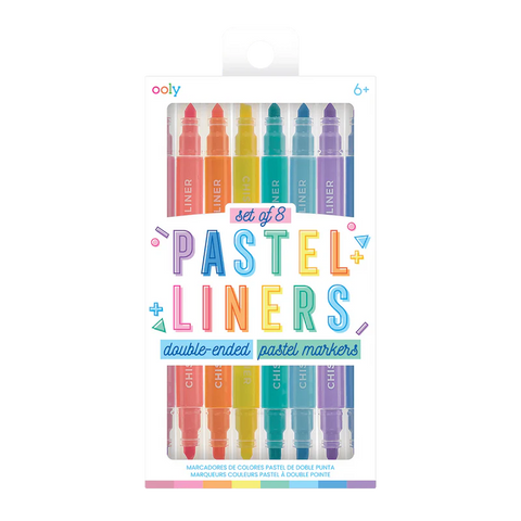 Ooly: Pastel Liners: 8 Double Ended Pastel Markers - Ages 6+