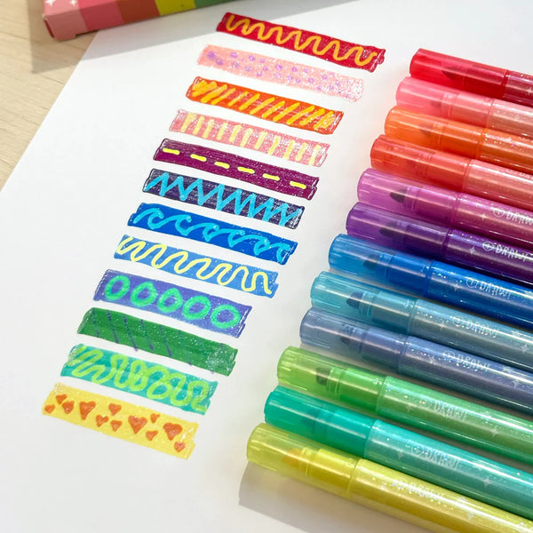 Ooly: Switch-eroo! Sparkle Glittery Colour Changing Markers set of 12 - Ages 3+