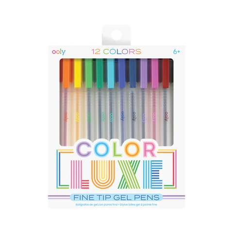 Ooly: Colour Luxe: 12 Fine Tip Gel Pens - Ages 6+